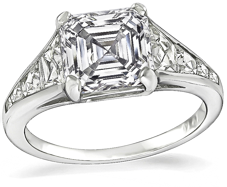 Estate GIA Certified 2.50ct Diamond Engagement Ring