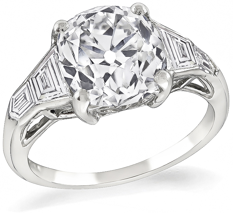 estate cushion cut diamond engagement ring
