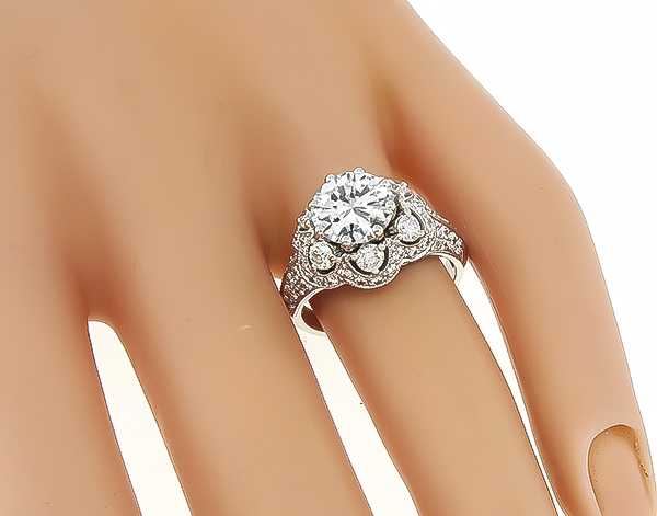 Estate GIA Certified D-VVS2 1.64ct Diamond Engagement Ring