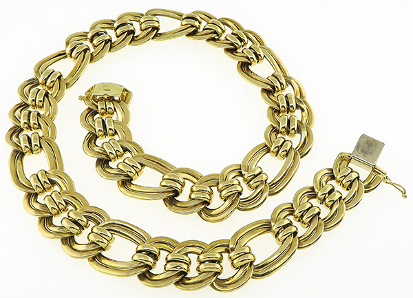 Estate Gold Chain Link Necklace