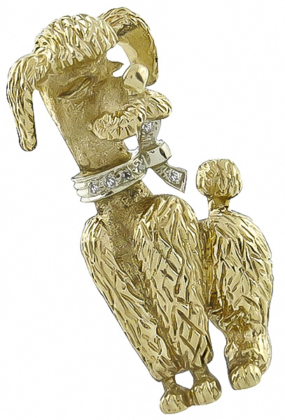 Estate Gold Poodle Pin Photo 1