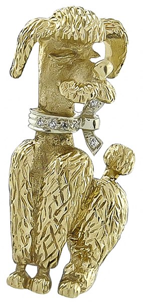 Estate Gold Poodle Pin Photo 1