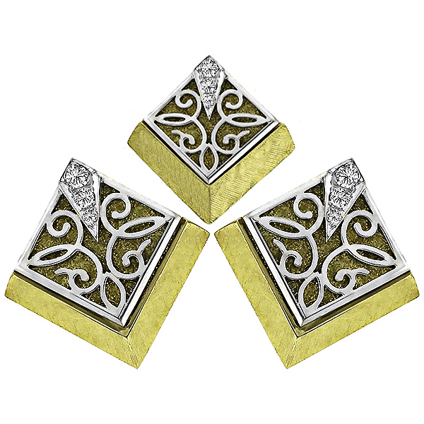 Dunay 0.50ct Diamond  Gold Cufflinks & Tie Tuck Set