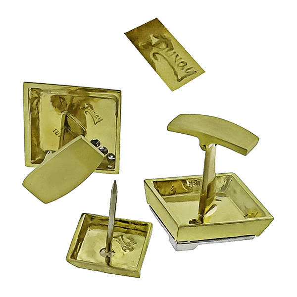 Dunay 0.50ct Diamond  Gold Cufflinks & Tie Tuck Set