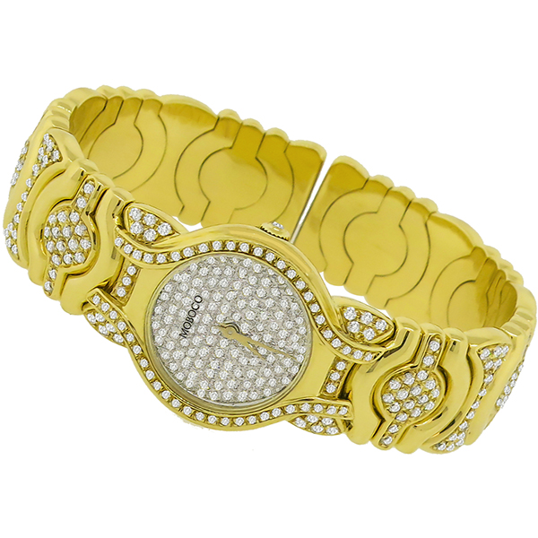 Moboco 4.35ct Diamond Gold Bangle Watch  