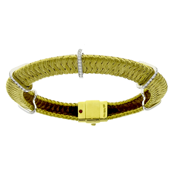 Roberto Coin Diamond Gold Weave Bracelet