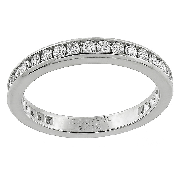 Estate Tiffany & Co 0.85ct Round Cut Diamond Eternity Wedding Band