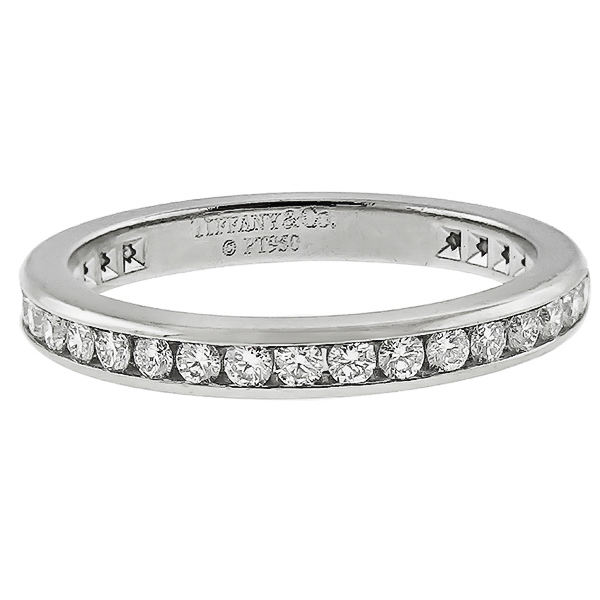 Estate Tiffany & Co 0.85ct Round Cut Diamond Eternity Wedding Band