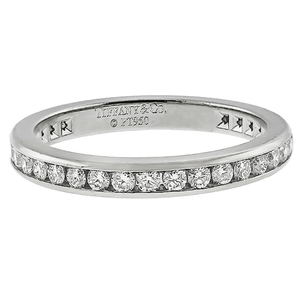 Estate Tiffany & Co 0.85ct Round Cut Diamond Eternity Wedding Band