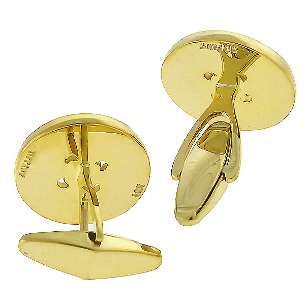 Estate Tiffany & Co. 14k Yellow Gold Button Cufflinks
