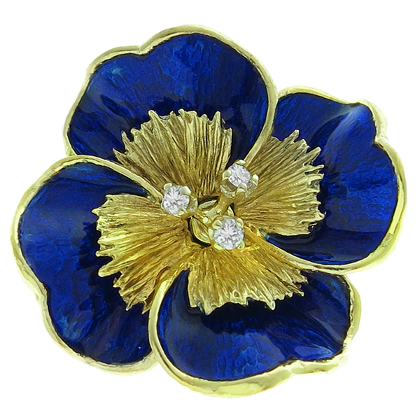 Tiffany Gold Floral Pin 