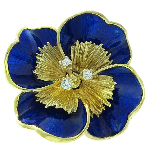 Tiffany Gold Floral Pin 