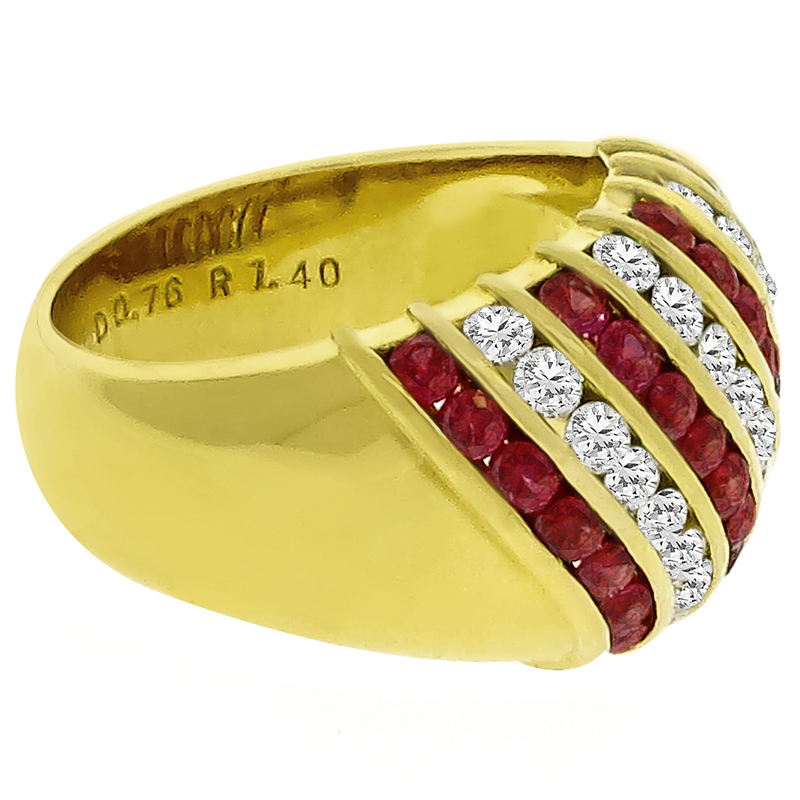 1.40ct Ruby 0.76ct Diamond Gold Ring