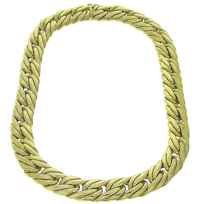 18k Yellow Gold Double Cuban Link Chain Necklace 