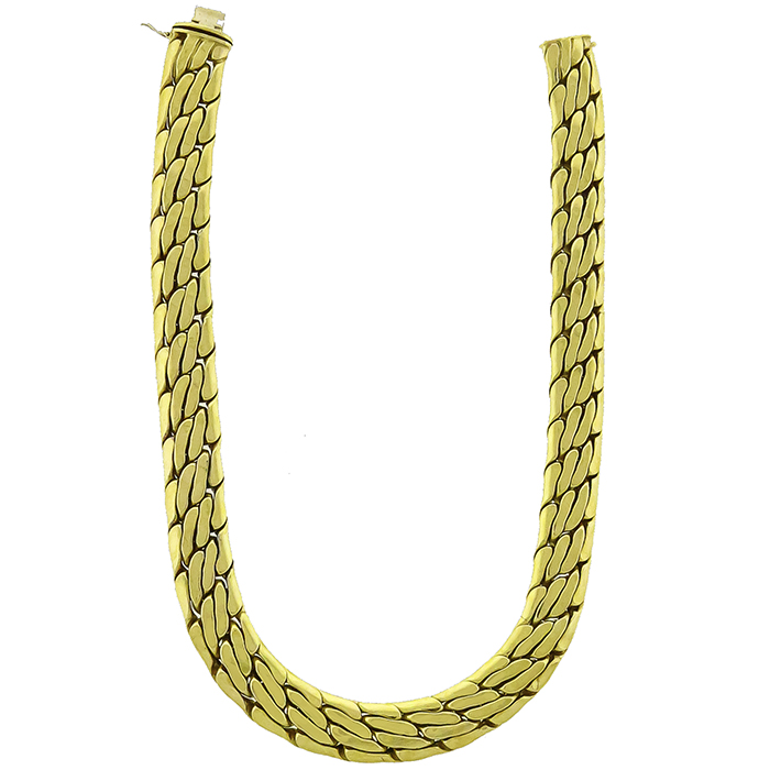 Gold Weave Chain Necklace 