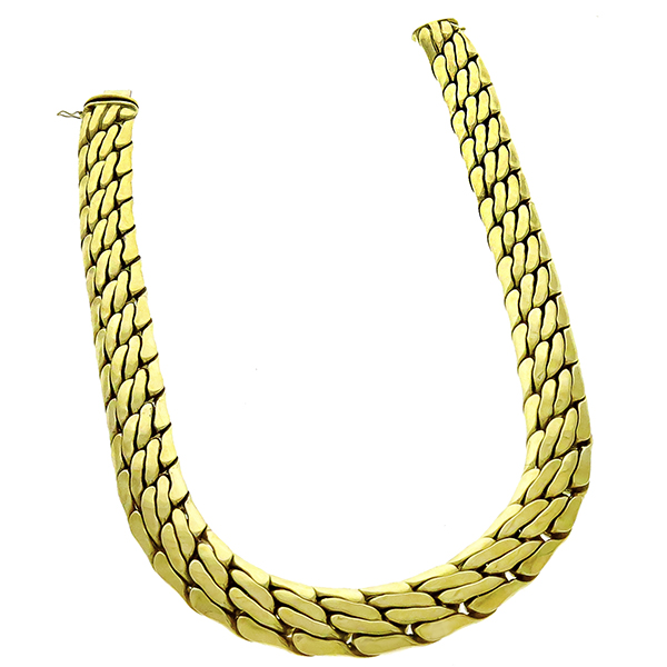 Gold Weave Chain Necklace 