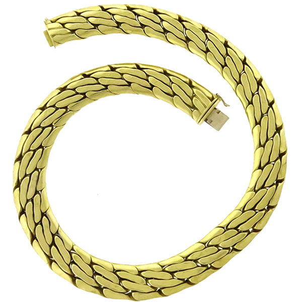 Gold Weave Chain Necklace 