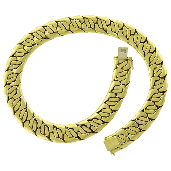 Gold Weave Chain Necklace 