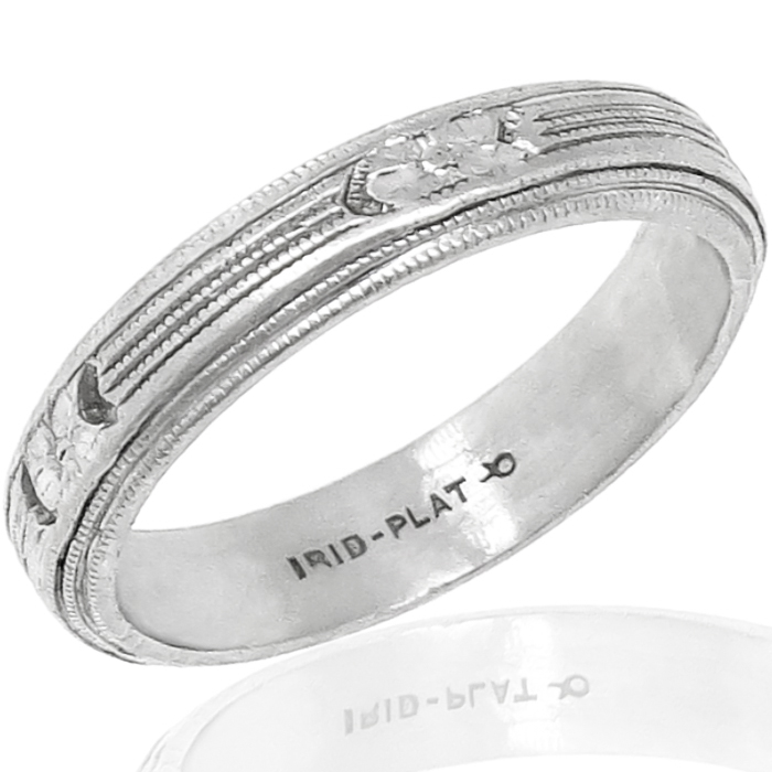 Estate 1930s Solid 4mm Platinum Wedding Band