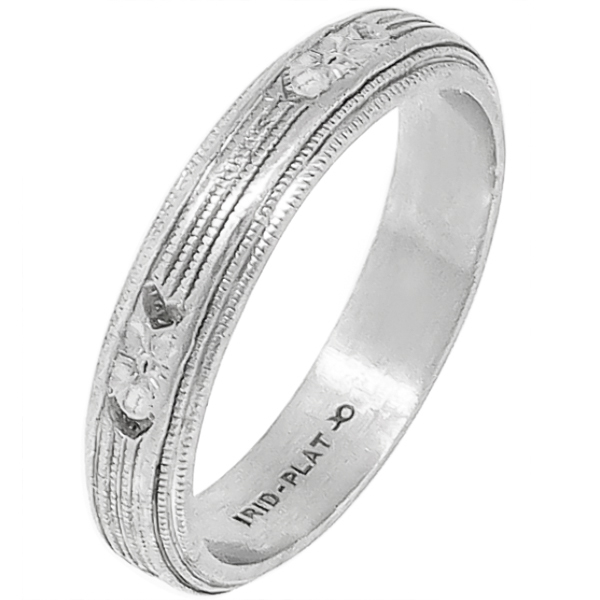 Estate 1930s Solid 4mm Platinum Wedding Band