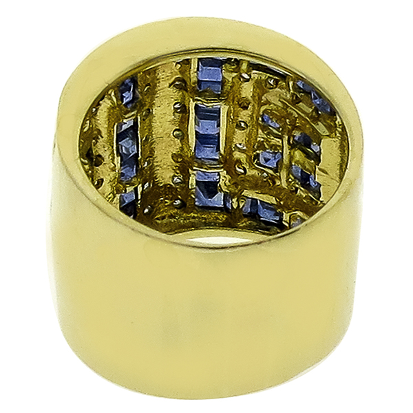 2.95ct Sapphire Diamond Gold Ring