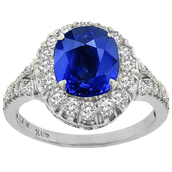 Estate 3.52ct Sapphire Diamond Ring 