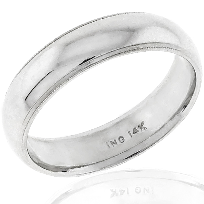 Estate 6mm 14k White Gold Wedding Band