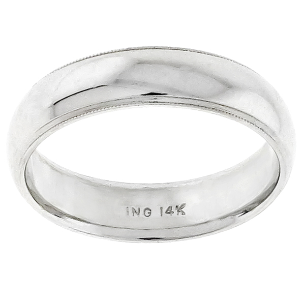 Estate 6mm 14k White Gold Wedding Band