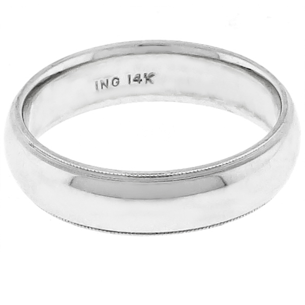 Estate 6mm 14k White Gold Wedding Band