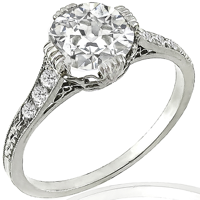 Estate GIA 1.26ct Diamond Engagement Ring