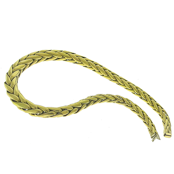 Gold Braided Chain Necklace 