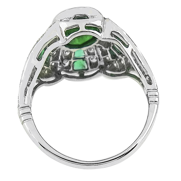 1.69ct Emerald Diamond Platinum Ring 