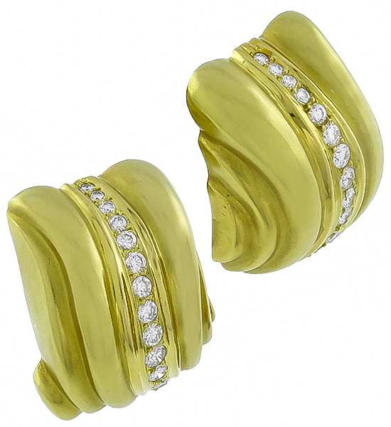 forley 1.00ct diamond gold earrings photo 1