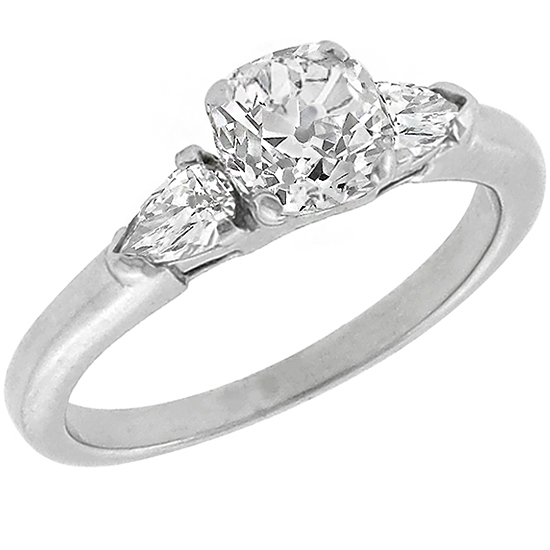 diamond platinum engagement ring photo  1