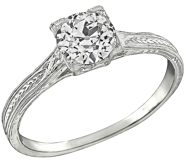 GIA Certified 0.71ct Diamond Engagement Ring Photo 1
