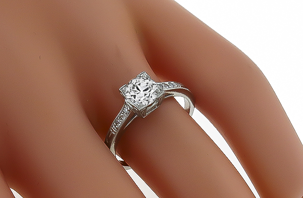 GIA Certified 0.91ct Diamond Engagement Ring Photo 1