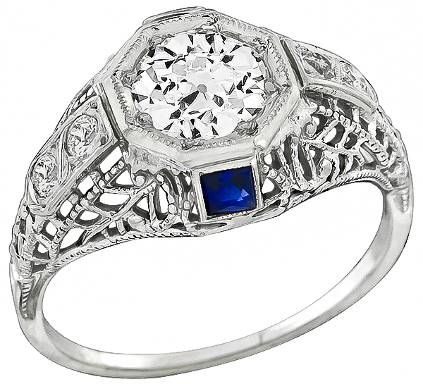 gia certified 0.96ct diamond engagement ring photo 1