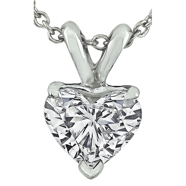 GIA Certified 1.00ct Diamond Heart Pendant Photo 1
