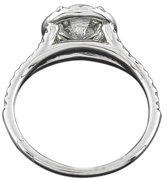 GIA Certified 1.06ct Diamond Halo Engagement Ring Photo 1