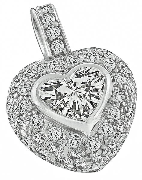 GIA Certified 1.06ct Diamond Heart Pendant Photo 1