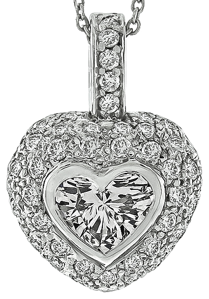 GIA Certified 1.06ct Diamond Heart Pendant Photo 1