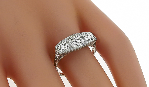 GIA Certified 1.13ct Center Diamond 0.90ct Diamond Anniversary Ring Photo 1