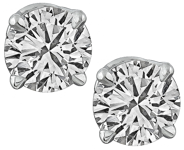GIA Certified 1.38ct Diamond Stud Earrings Photo 1