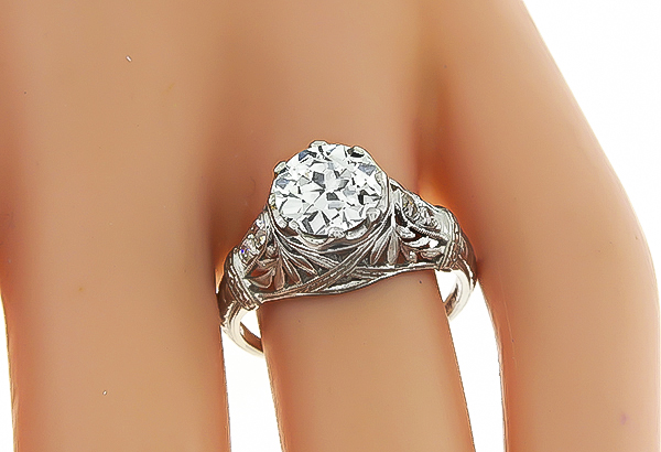 GIA Certified 1.43ct Diamond Edwardian Engagement Ring