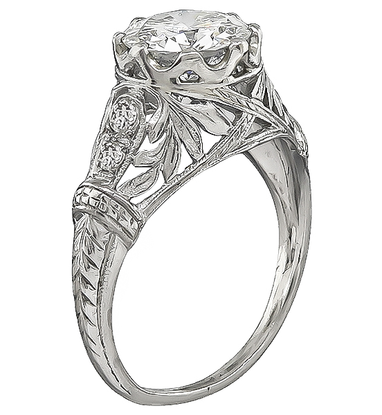 GIA Certified 1.43ct Diamond Edwardian Engagement Ring