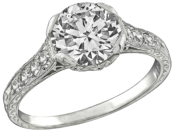 gia cert diamond platinum engagement ring 1