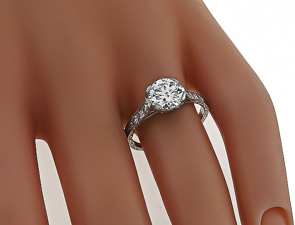 gia cert diamond platinum engagement ring 1
