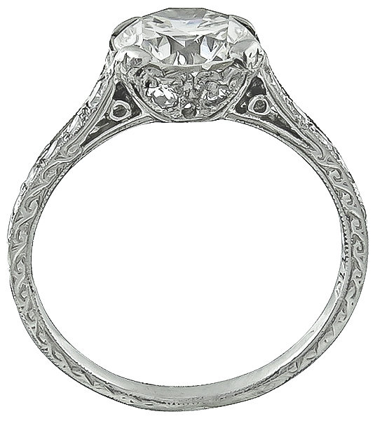 gia cert diamond platinum engagement ring 1