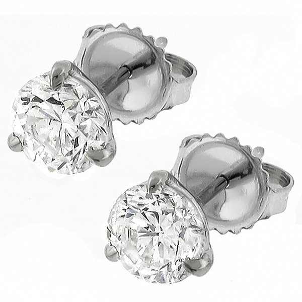  platinum martini push back diamond studs earrings 1