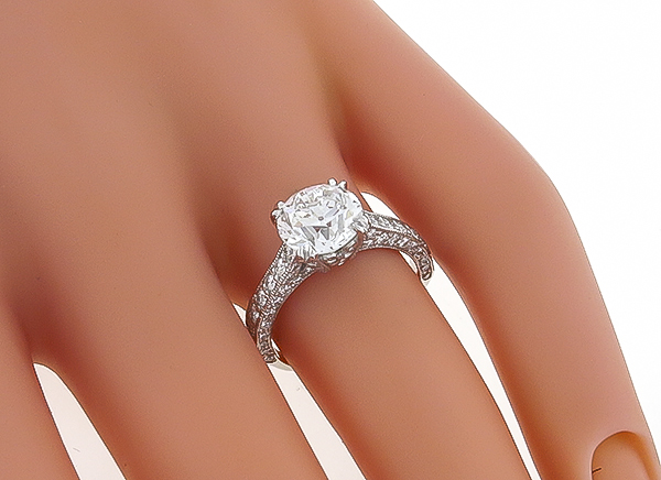 gia certified 2.05ct diamond engagement ring photo 1